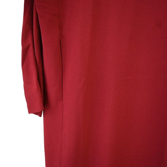 Haider Ackerman Sheath Dress Size 38 US 6 Burgundy Red Long Sleeve Back Keyhole - Picture 4 of 11